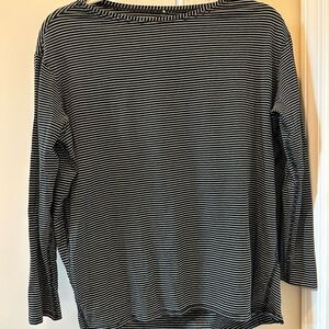 lululemon athletica Black and White Striped Long Sleeve Top